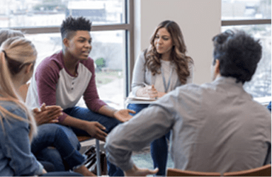Young people having a meeting.