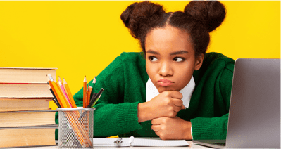 a sad school student