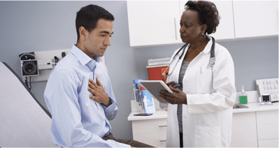 female doctor talking to her patient